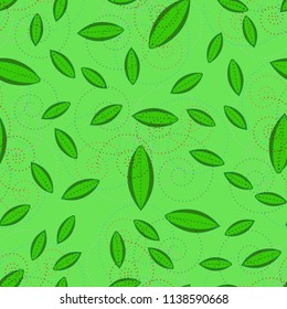 Autumn colored seamless pattern with leaves for texture or background.