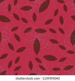 Autumn colored seamless pattern with leaves for texture or background.