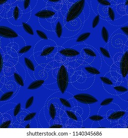 Autumn colored seamless pattern with leaves for texture or background.