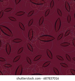 Autumn colored seamless pattern with leaves for texture or background.