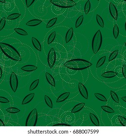 Autumn colored seamless pattern with leaves for texture or background.