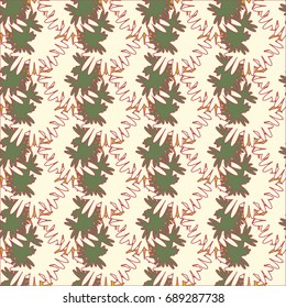 Autumn colored seamless pattern with leaves for texture or background.