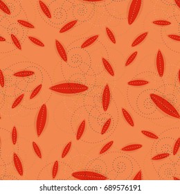 Autumn colored seamless pattern with leaves for texture or background.