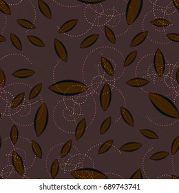 Autumn colored seamless pattern with leaves for texture or background.