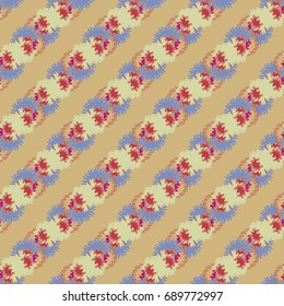 Autumn colored seamless pattern with leaves for texture or background.