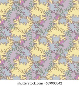 Autumn colored seamless pattern with leaves for texture or background.