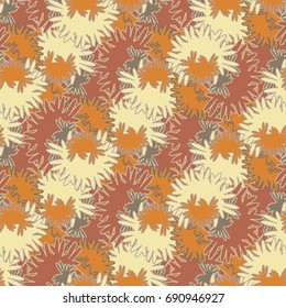 Autumn colored seamless pattern with leaves for texture or background.