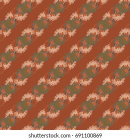 Autumn colored seamless pattern with leaves for texture or background.