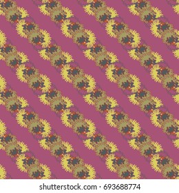 Autumn colored seamless pattern with leaves for texture or background.
