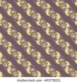 Autumn colored seamless pattern with leaves for texture or background.