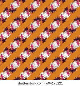 Autumn colored seamless pattern with leaves for texture or background.