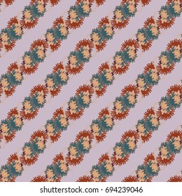 Autumn colored seamless pattern with leaves for texture or background.