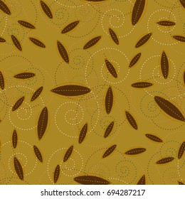 Autumn colored seamless pattern with leaves for texture or background.