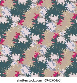 Autumn colored seamless pattern with leaves for texture or background.