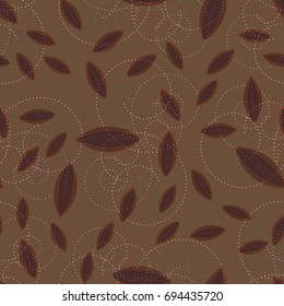Autumn colored seamless pattern with leaves for texture or background.