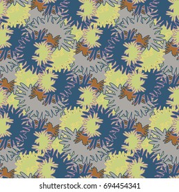 Autumn colored seamless pattern with leaves for texture or background.