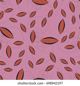 Autumn colored seamless pattern with leaves for texture or background.