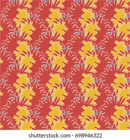 Autumn colored seamless pattern with leaves for texture or background.