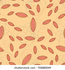 Autumn colored seamless pattern with leaves for texture or background.