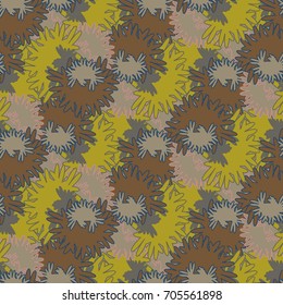 Autumn colored seamless pattern with leaves for texture or background.