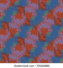 Autumn colored seamless pattern with leaves for texture or background.