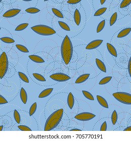 Autumn colored seamless pattern with leaves for texture or background.