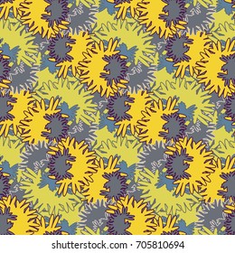 Autumn colored seamless pattern with leaves for texture or background.
