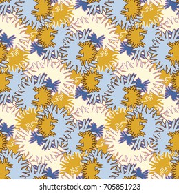 Autumn colored seamless pattern with leaves for texture or background.