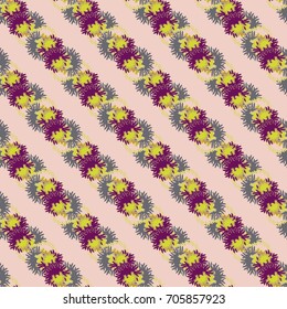 Autumn colored seamless pattern with leaves for texture or background.