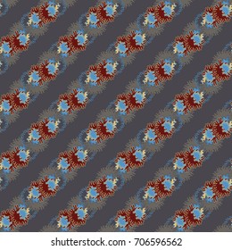 Autumn colored seamless pattern with leaves for texture or background.