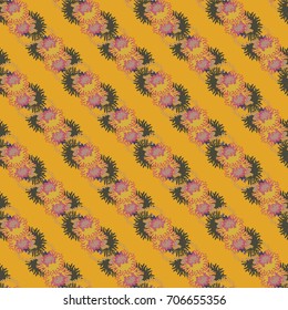 Autumn colored seamless pattern with leaves for texture or background.