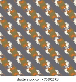 Autumn colored seamless pattern with leaves for texture or background.