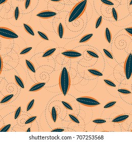 Autumn colored seamless pattern with leaves for texture or background.