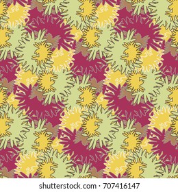 Autumn colored seamless pattern with leaves for texture or background.