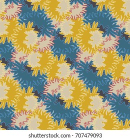 Autumn colored seamless pattern with leaves for texture or background.