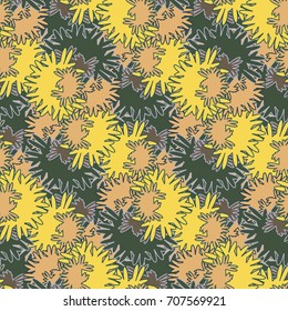 Autumn colored seamless pattern with leaves for texture or background.