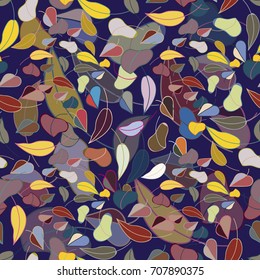 Autumn colored seamless pattern with leaves for texture or background.