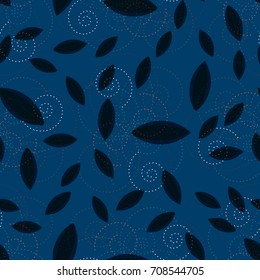 Autumn colored seamless pattern with leaves for texture or background.