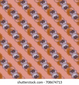 Autumn colored seamless pattern with leaves for texture or background.
