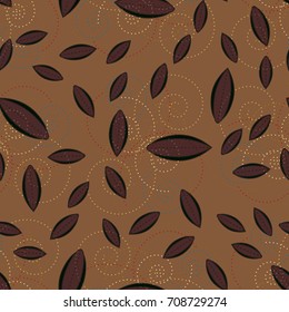 Autumn colored seamless pattern with leaves for texture or background.