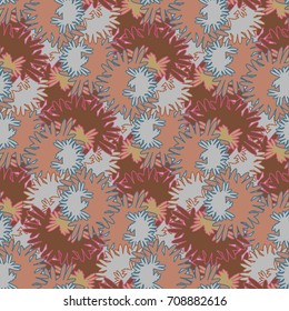 Autumn colored seamless pattern with leaves for texture or background.