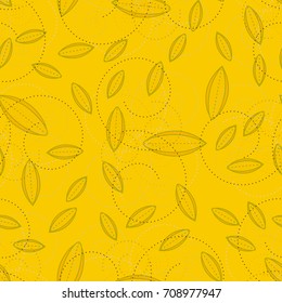Autumn colored seamless pattern with leaves for texture or background.