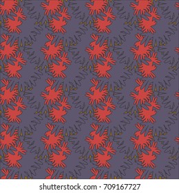 Autumn colored seamless pattern with leaves for texture or background.