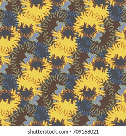 Autumn colored seamless pattern with leaves for texture or background.