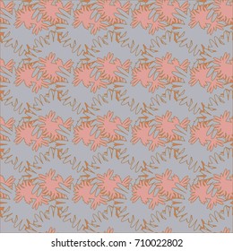 Autumn colored seamless pattern with leaves for texture or background.