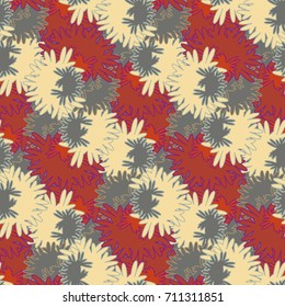 Autumn colored seamless pattern with leaves for texture or background.