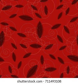 Autumn colored seamless pattern with leaves for texture or background.