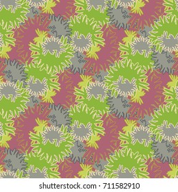 Autumn colored seamless pattern with leaves for texture or background.