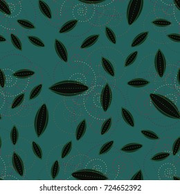Autumn colored seamless pattern with leaves for texture or background.