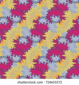 Autumn colored seamless pattern with leaves for texture or background.
